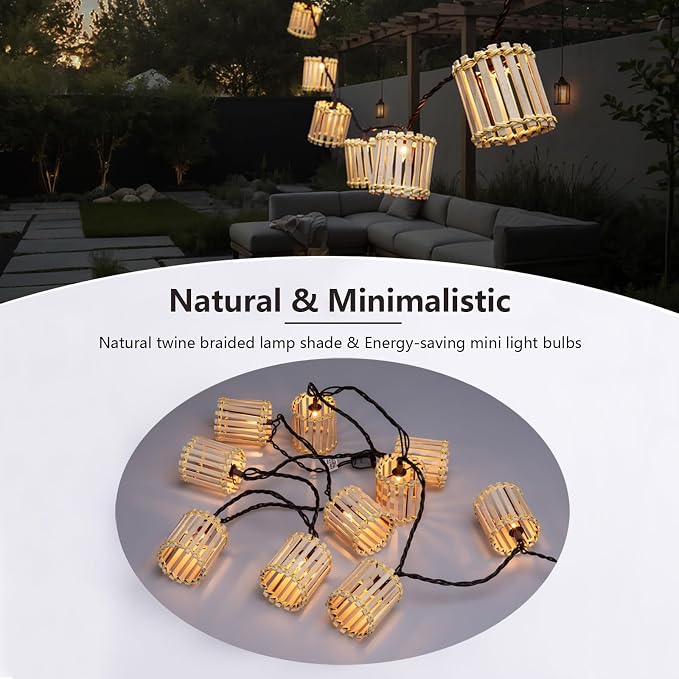 Outdoor-String-Lights-Waterproof, Bamboo Lantern String Lights - Image 2