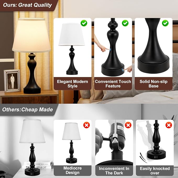 Seealle Touch Lamps for Nightstand - Image 9