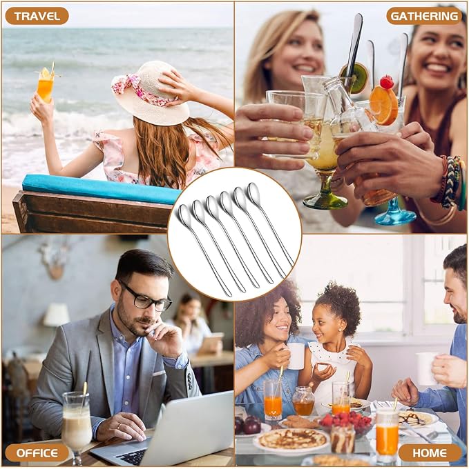 Long Handle Iced Tea Spoons, Ice Cream, Cold Drinks - Image 9