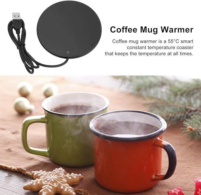 Smart Coffee Mug Warmer, 3 Levels Temperature Setting USB Powered Beverage Cup - Image 7
