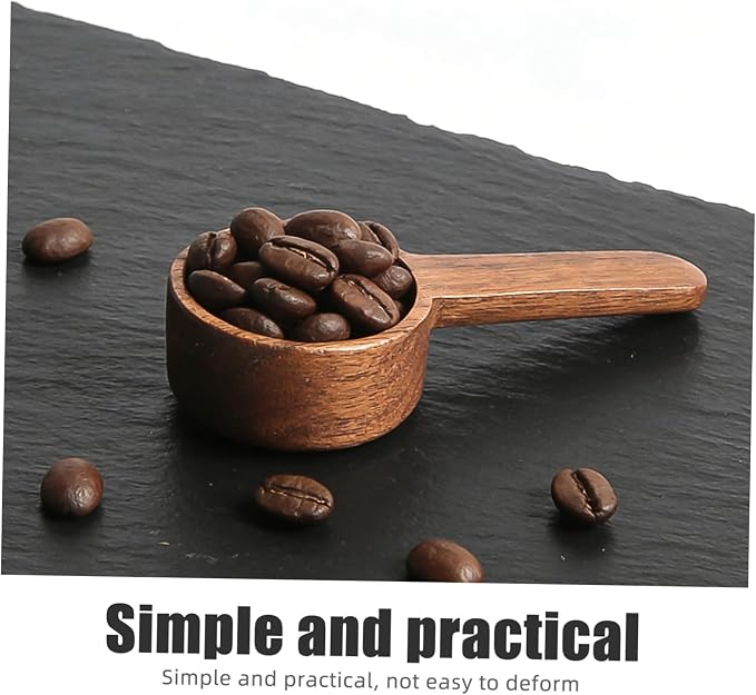 SUPVOX 2pcs Wear-resistant Small Wooden Coffee Scoops 8g Capacity Short Handle - Image 4