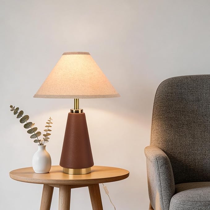 18.11 Inch Brown Table Lamp, Farmhouse Table Lamps by Unknown