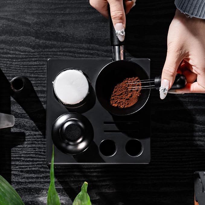 IKAPE 58mm Espresso Tamper Kit 4 in 1 Black, Complete Portafilter accessory set - Image 8
