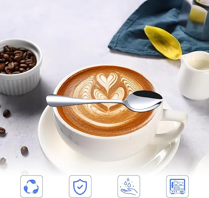 HANSGO Mini Coffee Spoons, Hot Cocoa, Tasting Desserts & Appetizers, Dishwasher - Image 5
