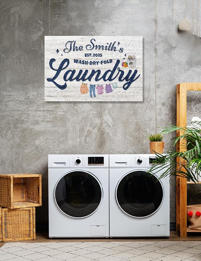 IPIC - Personalized Laundry Room Sign, Custom Canvas Wall Art - Image 4