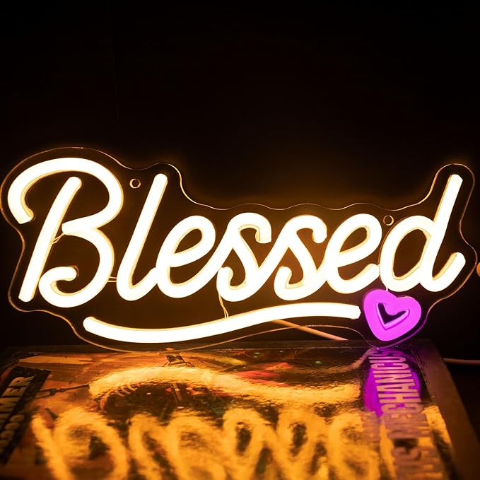 LED Blessed Signs for Home Decor, Bless This Home Wall Decor Neon Sign - Image 2