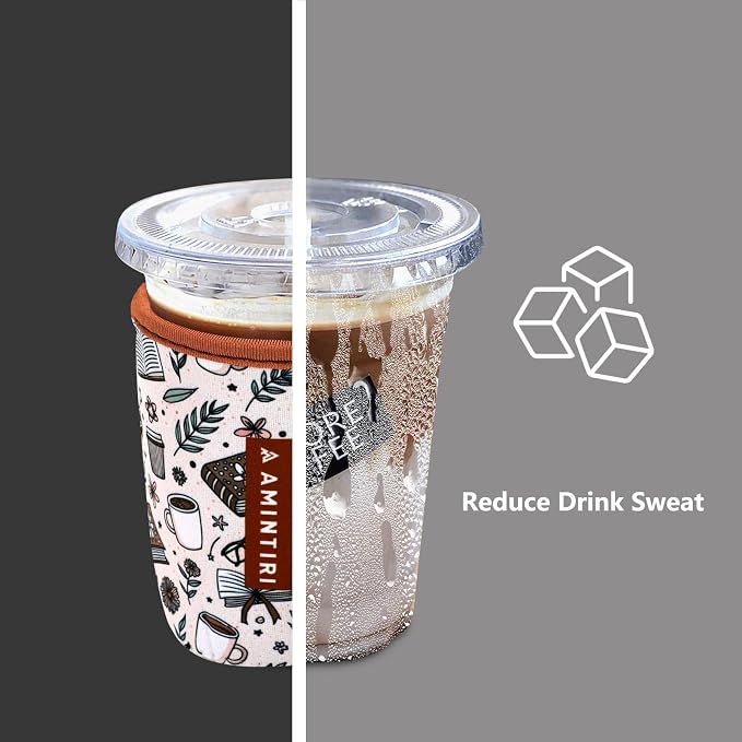 3 Pack Reusable Sleeve for Iced Coffee Cup, Coffee Neoprene Sleeve for Iced&Hot - Image 2