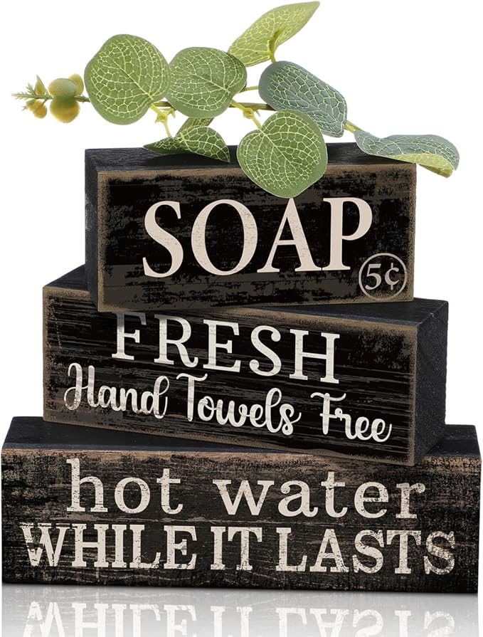 Lineshading 4 Pcs Bathroom Shelf Decor Sign Farmhouse Bathroom Decor and by Lineshading