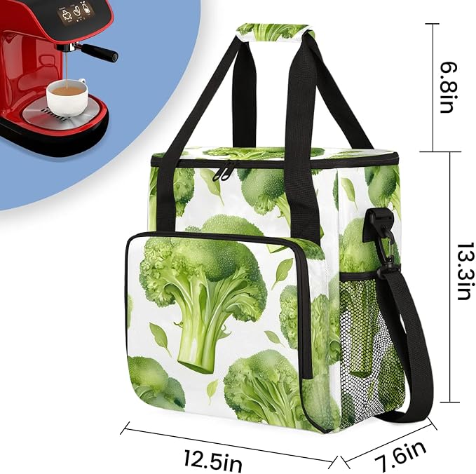 Broccoli Vegetables Coffee Maker Carring Bag, Large Insulated Storage Organizer - Image 2