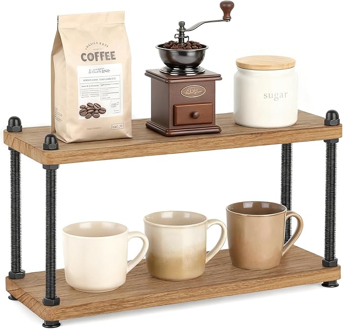 Mkono Coffee Station Organizer Wooden Mug Holder by Mkono