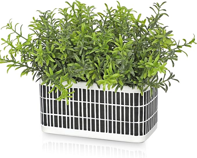 Artificial Plants Indoor Small Fake Plants in Pot Rustic Faux Boxwood Greenery by GnFlus