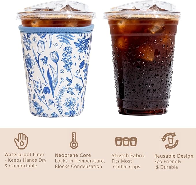 Reusable Insulated Sleeve for Iced Coffee Cup, Beverage Holder for Iced Coffee - Image 6