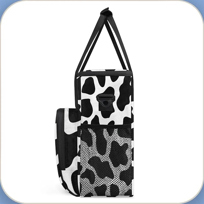 Cow Print Western Coffee Maker Carring Bag, Large Insulated Storage Organizer - Image 4
