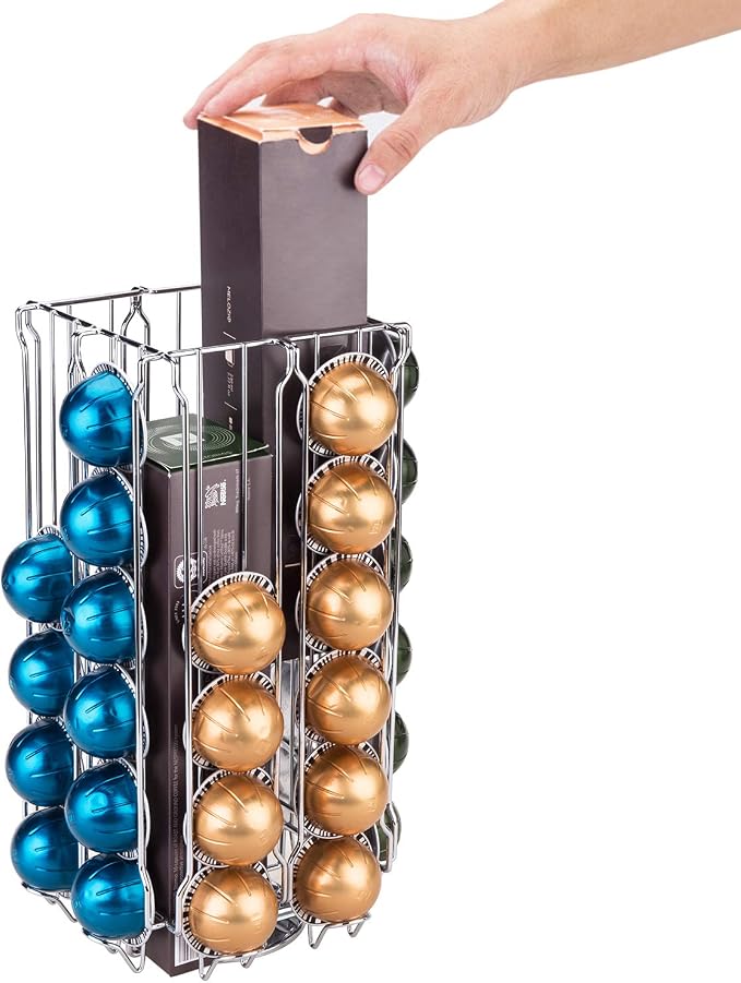 MyGift 48 Pod Stainless Steel Silver Metal Coffee Pod Holder Storage Organizer by MyGiftHome