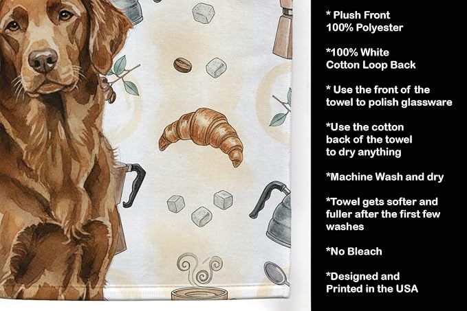 Caroline's Treasures Liver Flat-Coated Retriever Coffee Bar Kitchen Towel - Image 4