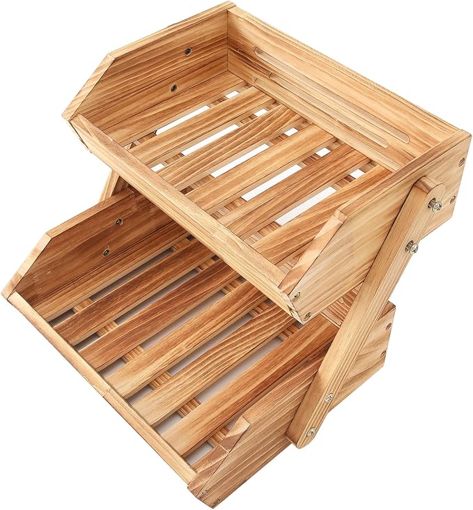 Merysen 2-Tier Wooden Fruit Vegetable Basket - Image 4
