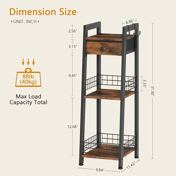 Gewudraw 3-Tier Narrow Ladder Shelf - Image 3