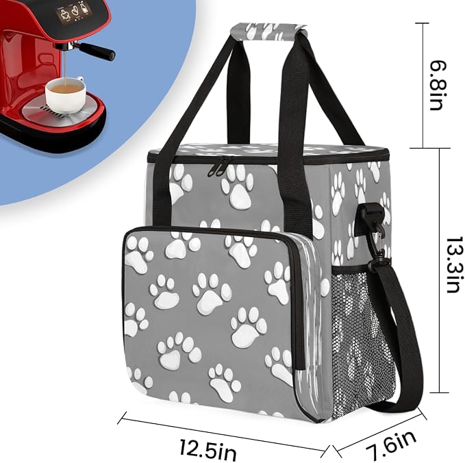 Paw Print Gray Cat Coffee Machine Bag Compatible - Image 2