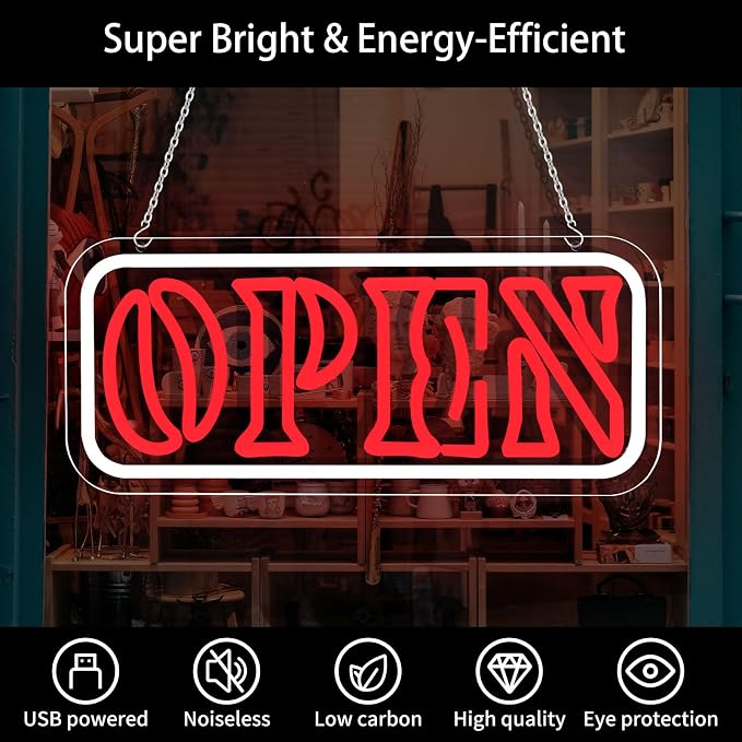 Neon Open Sign for Business LED Neon Open Light Sign Powered by USB - Image 3
