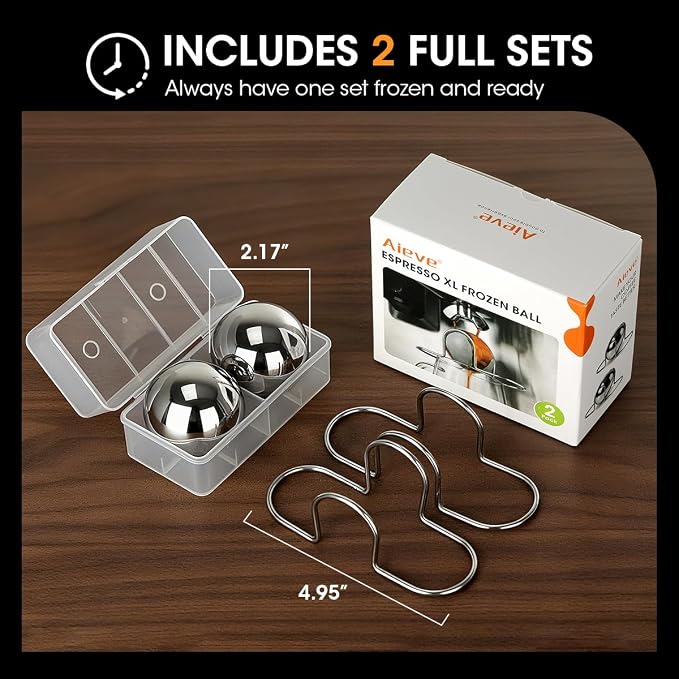 AIEVE XL Espresso Cooling Ball, 2 Pack Upgraded Large Coffee Chiller, Stainless - Image 8