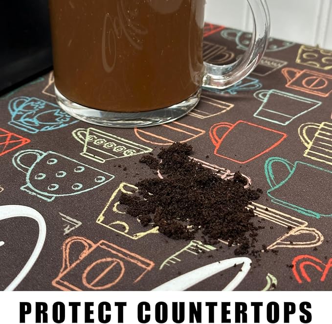 Coffee Maker Mat for Countertop – Absorbent, Non-Slip Coffee Bar Mat, Protects - Image 5