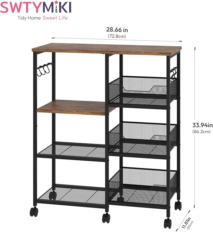 SWTYMIKI Kitchen Island Cart on Wheels - Image 2