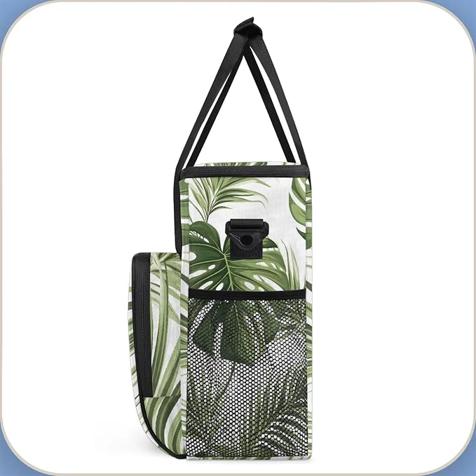 Tropical Plant Palm Leaves Coffee Maker Carring Bag, Large Insulated Storage - Image 4