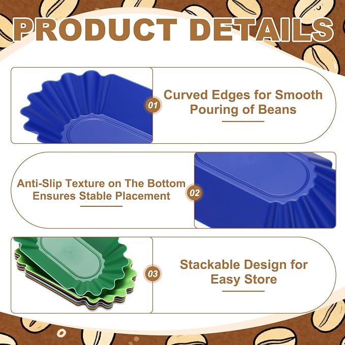 uxcell 4Pcs Coffee Beans Sample Tray, 450g Coffee Beans Display Dish Reusable - Image 3