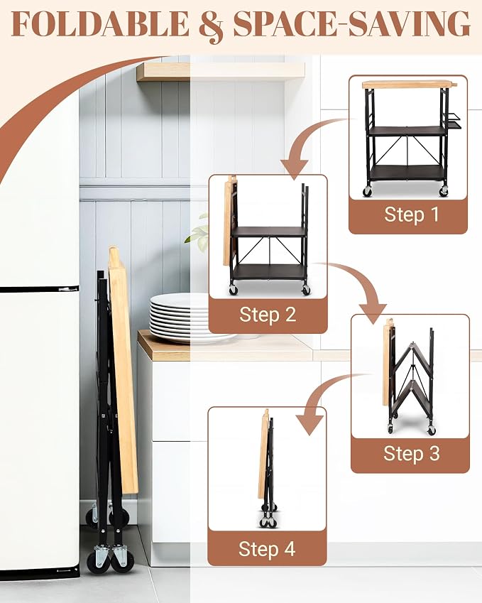 Mythinglogic Foldable Kitchen Cart - Image 2
