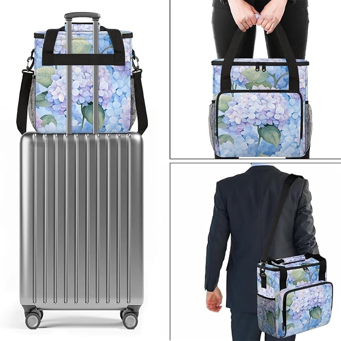Hydrangea Flower Coffee Maker Carring Bag, Large Insulated Storage Organizer - Image 7