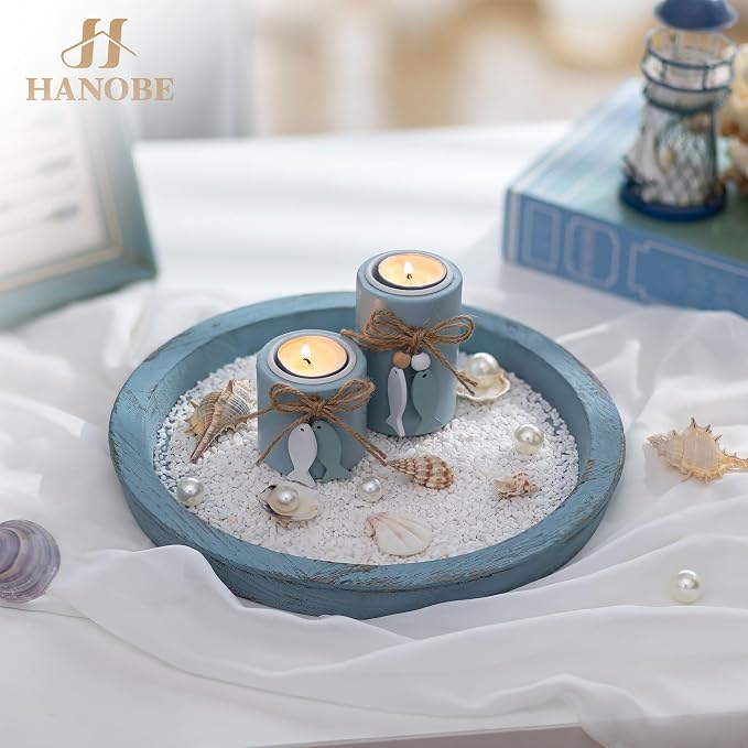 Hanobe Beach Decor Decorative Tray: Farmhouse Coastal Tray - Image 3