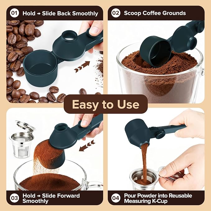 Coffee Scoop & Funnel, Jade Green, 2 Models A&B, 2Tbsp Dosing Spoon, 51mm - Image 2