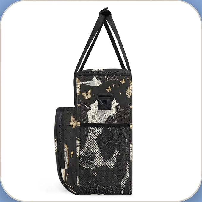 Cow Butterflies Coffee Maker Carring Bag, Large Insulated Storage Organizer - Image 4