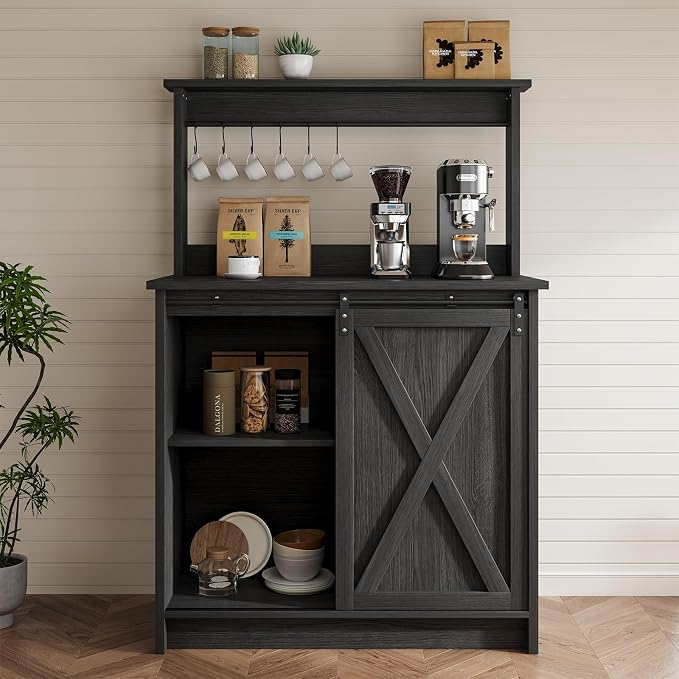 4ever2buy Farmhouse Coffee Bar Cabinet - Image 7