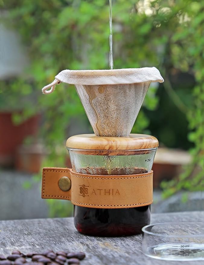 ATHIA glass pour over coffee maker set, minimalist drip coffee maker - Image 2