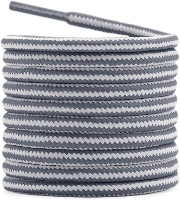 DELELE 2 Pair Round Boot Laces Outdoor Hiking Walking Shoelaces Dual Coloured by DELELE