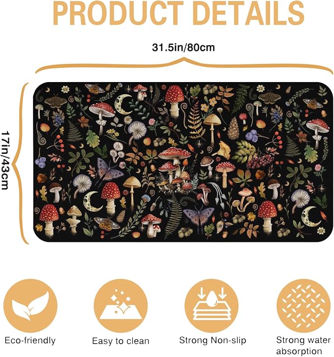 Dish Drying Mat Kitchen Countertop, Super Absorbent Coffee Bar Mat - Image 5