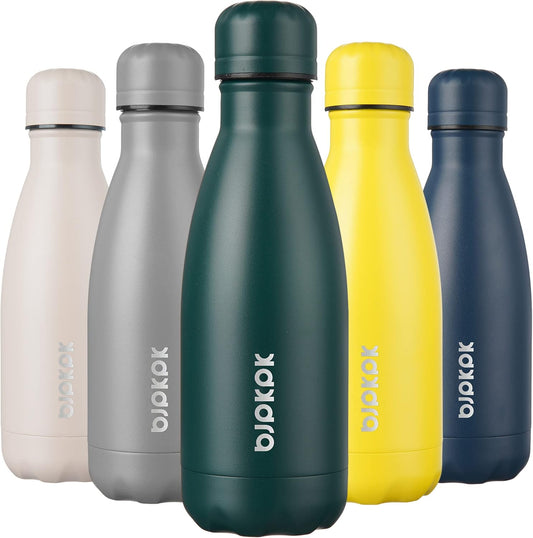 BJPKPK 12oz Small Insulated Water Bottles Stainless Steel Water Bottle for Travel,Army Green
