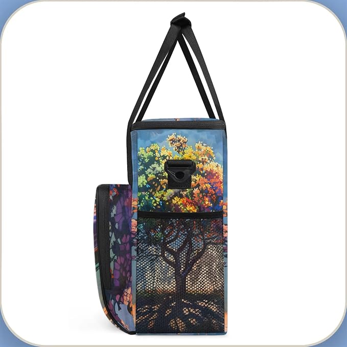 Tree Colorful Coffee Maker Carring Bag, Large Insulated Storage Organizer Case - Image 4