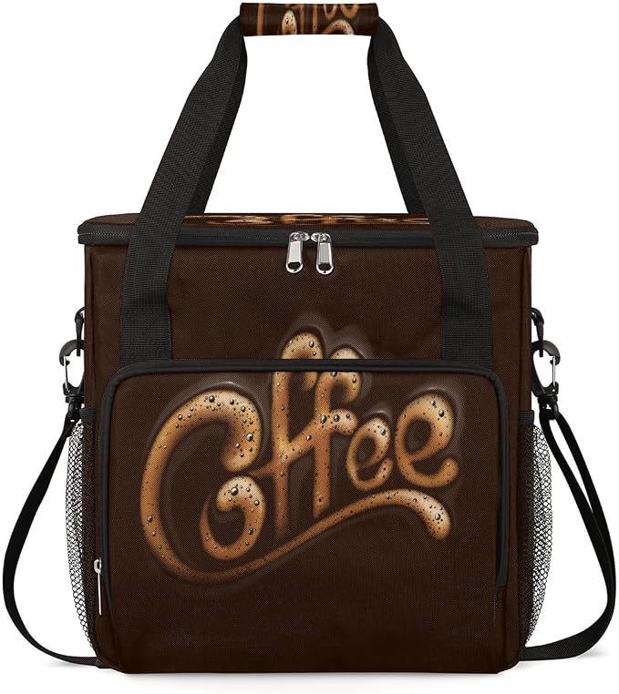 Brown Coffee Cafe Maker Carrying Bag Travel Case Compatible by FengQuGou