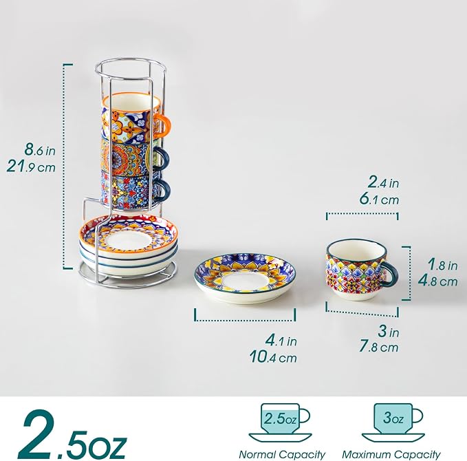 vancasso 2.5 Oz Stackable Espresso Cups - Image 2