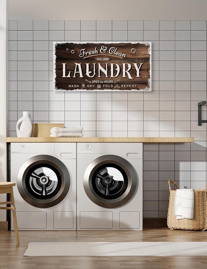 IPIC - Laundry Room Decor, Rustic Canvas Wall Art Print on Acid-Free Cotton - Image 3