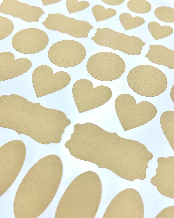 Brown Kraft Bottle Label Stickers, Self Adhesive Blank Labels - Image 4
