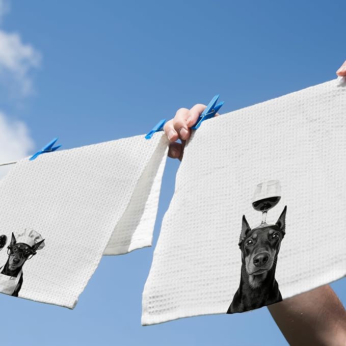 Funny Doberman Pinscher Hand Towels, Doberman Pinscher Gifts - Image 5