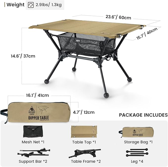 ONETIGRIS Dipper Camping Table, Lightweight Portable Folding Table - Image 2