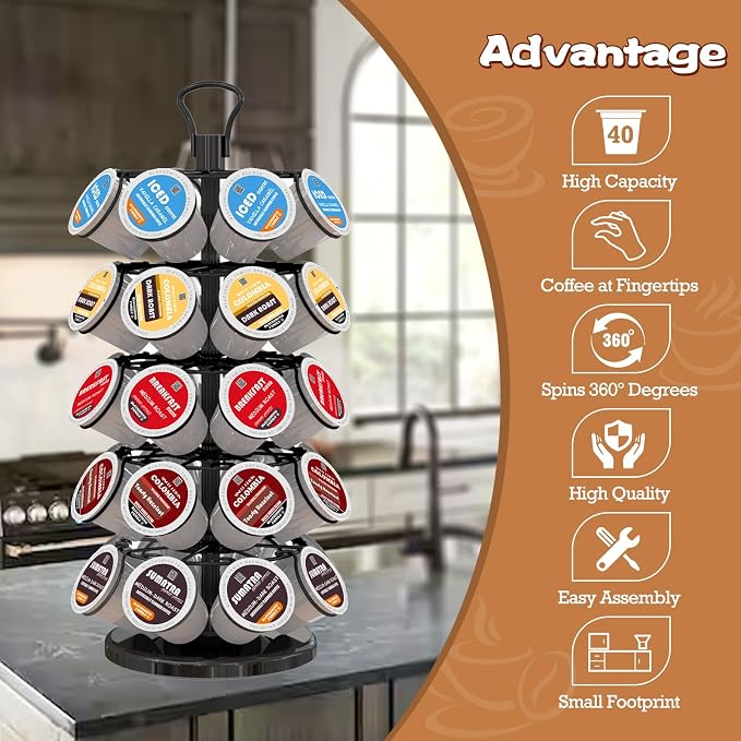 BLACKSMITH FAMILY 40 Pods Capacity Very Easy Assembly K Cup Holders, K Cup - Image 2