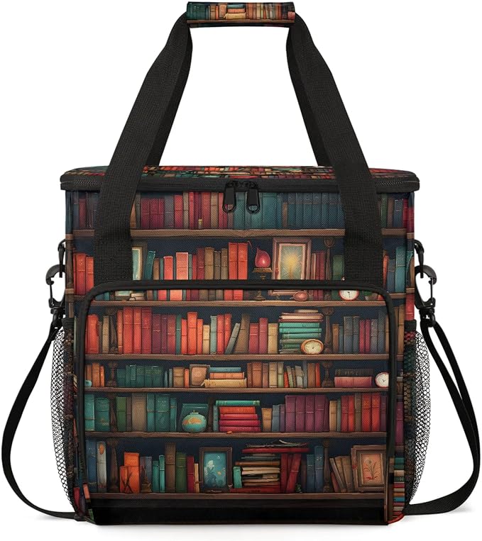 Bookshelf Coffee Maker Carring Bag, Large Insulated Storage Organizer Case Tote by Home
