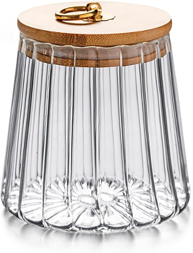 FANTESTICRYAN Glass Coffee Nuts Canister Airtight Storage Jar Petal Decorative by FANTESTICRYAN