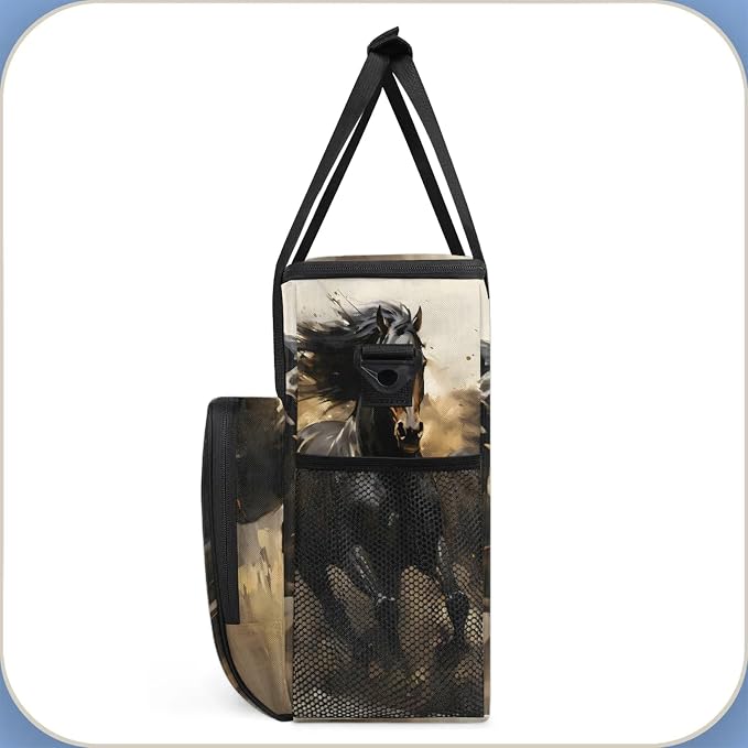 Horse Coffee Maker Carring Bag, Large Insulated Storage Organizer Case Tote Bags - Image 4