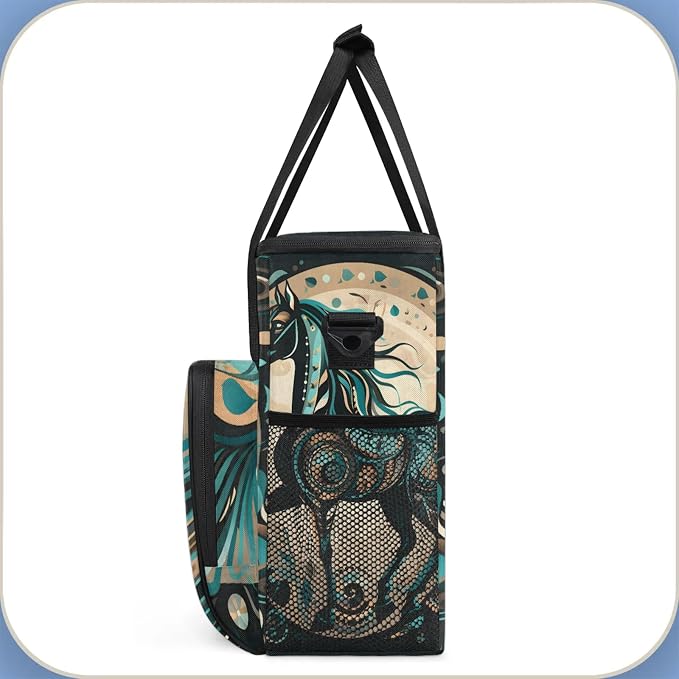 Ethnic Horse Coffee Maker Carring Bag, Large Insulated Storage Organizer Case - Image 4